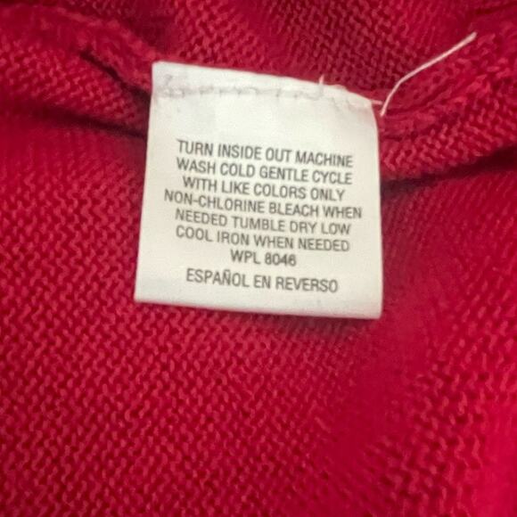 Charter Club Women Tunic Sweater M Red French Bulldog Graphic Knit Dog Novelty - Picture 8 of 10